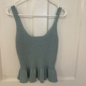 H&M Knit Peplum Tank Top - Soft Blue